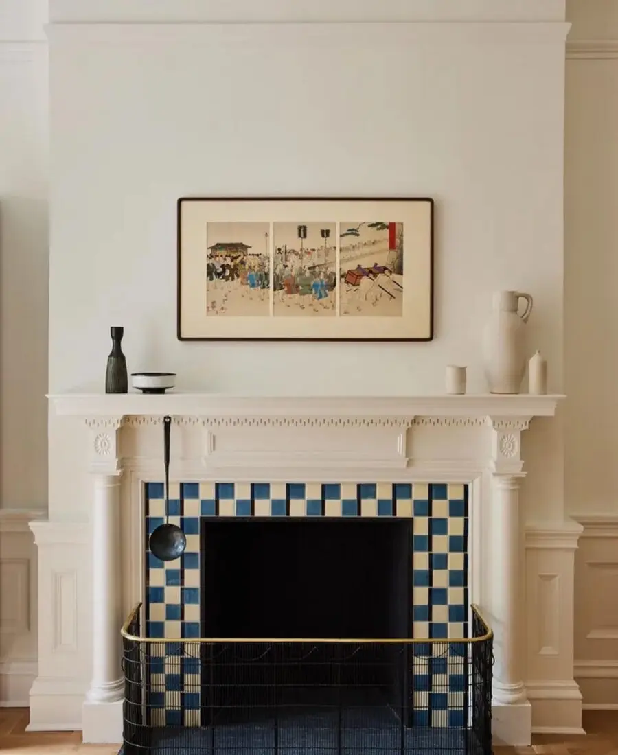 Stylish Modern Fireplace with Artistic Touch
