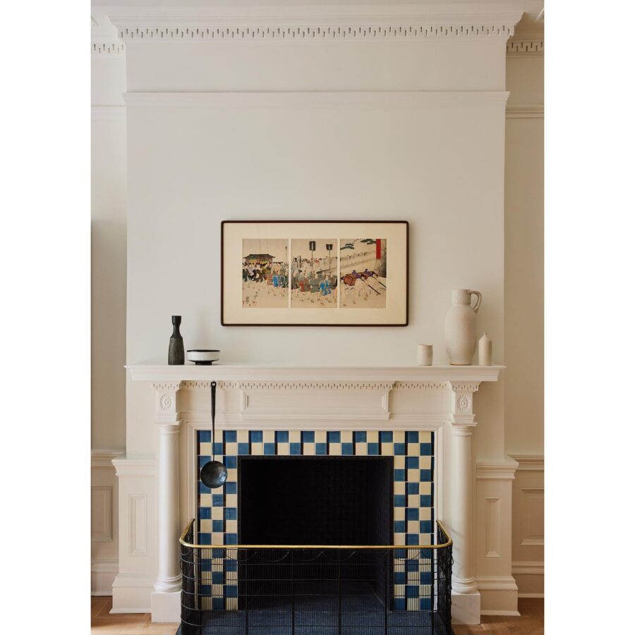 Stylish Modern Fireplace with Artistic Touch