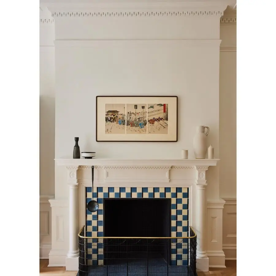 Stylish Modern Fireplace with Artistic Touch