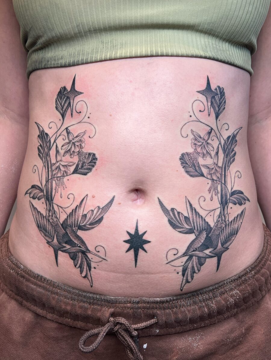 Elegant Floral Design with Star Accent
