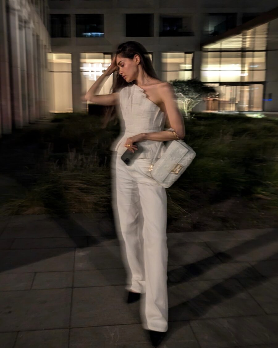 Chic white jumpsuit for a stylish night out