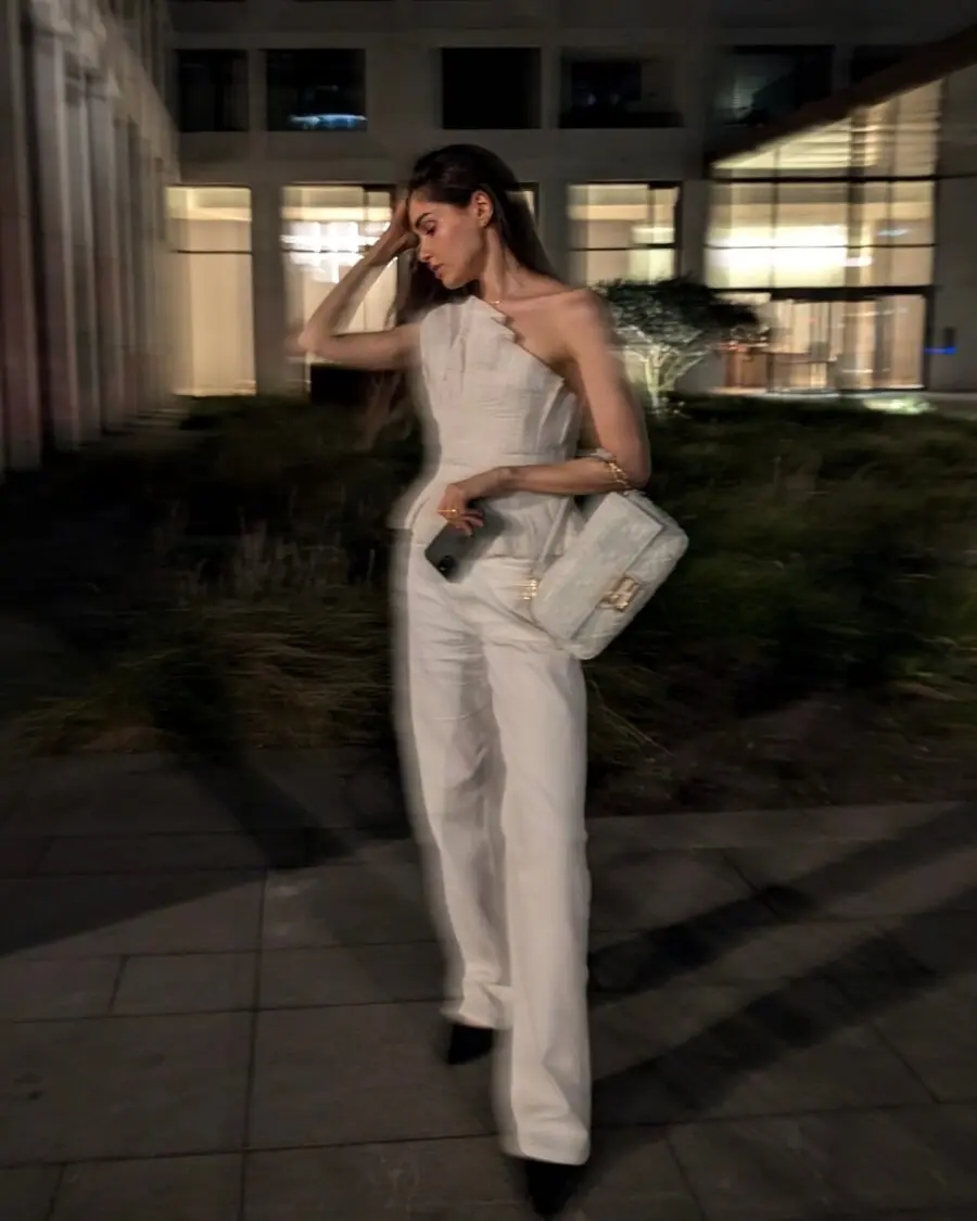 Chic white jumpsuit for a stylish night out