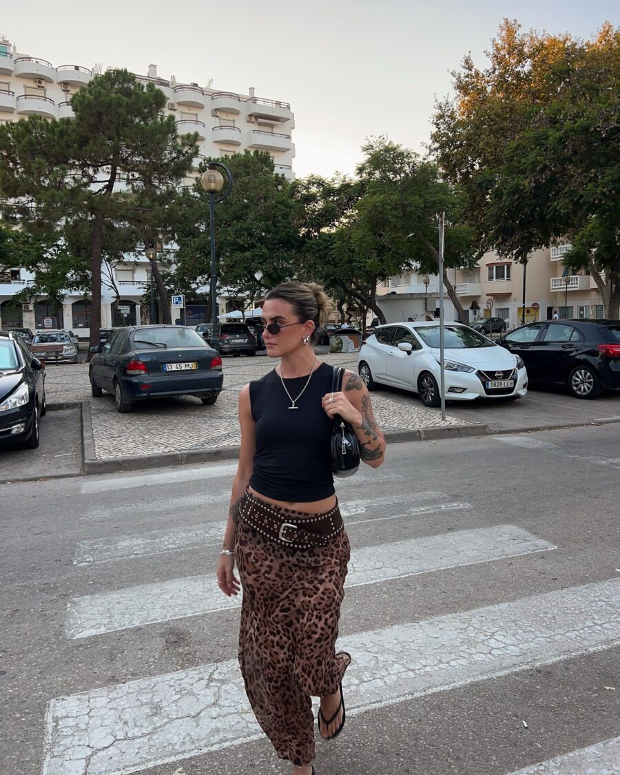 Stylish street look for a night out