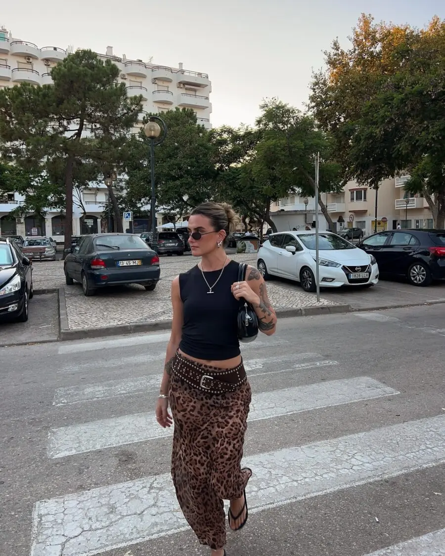 Stylish street look for a night out