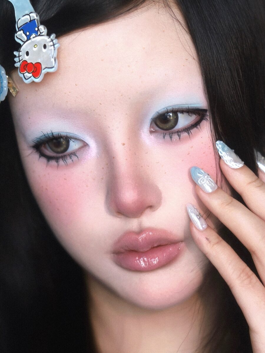 Fresh and playful gyaru makeup style showcased here