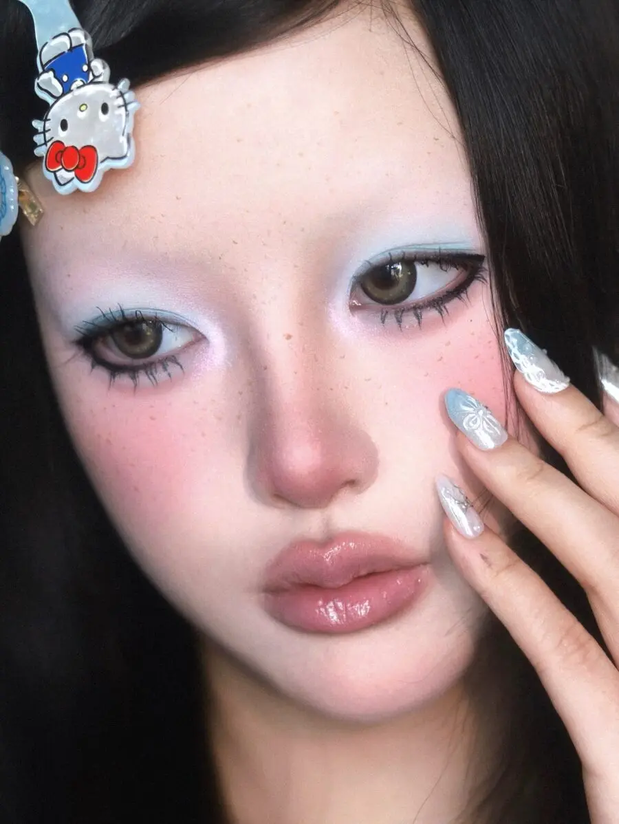 Fresh and playful gyaru makeup style showcased here