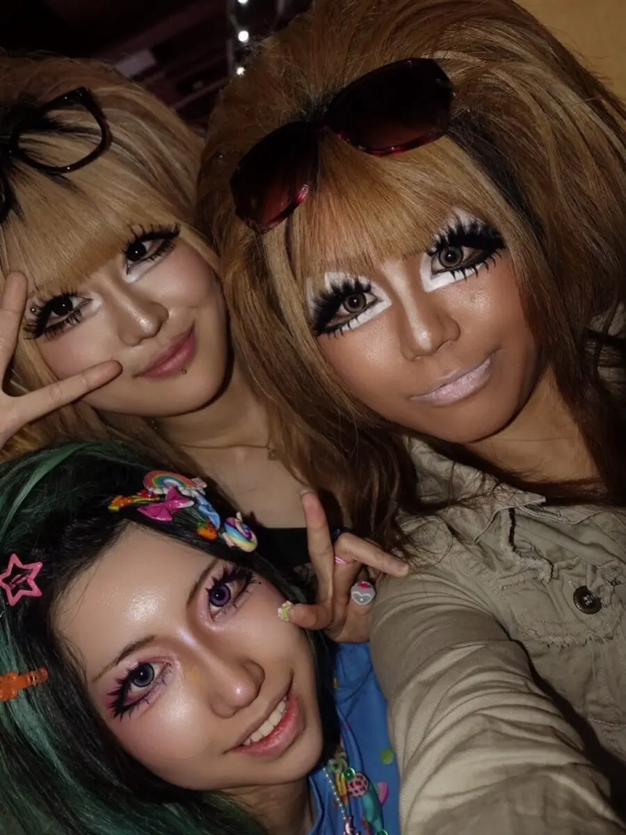 Vibrant Gyaru Makeup with Bold Features