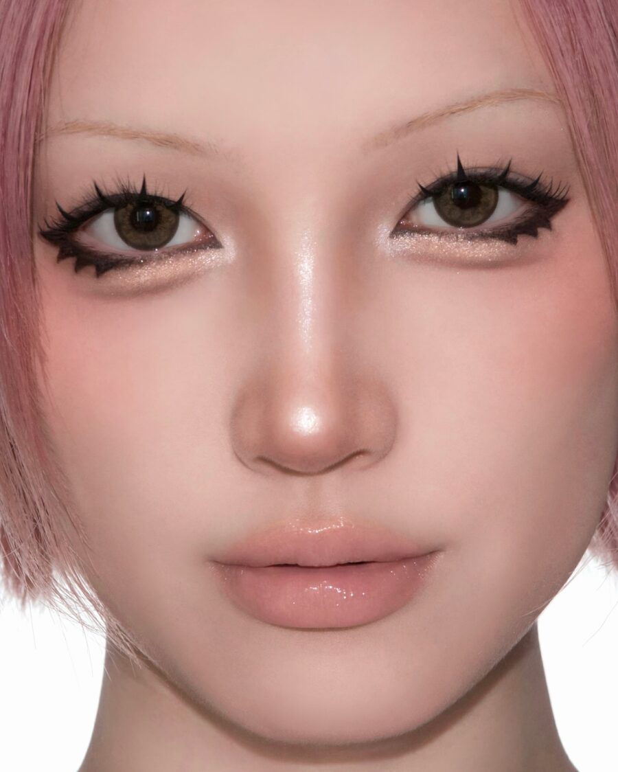 Trendy Gyaru Makeup with Bold Eyeliner