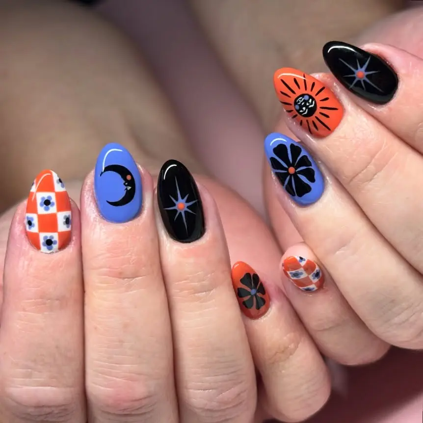 Vibrant and Spooky Halloween Nail Art