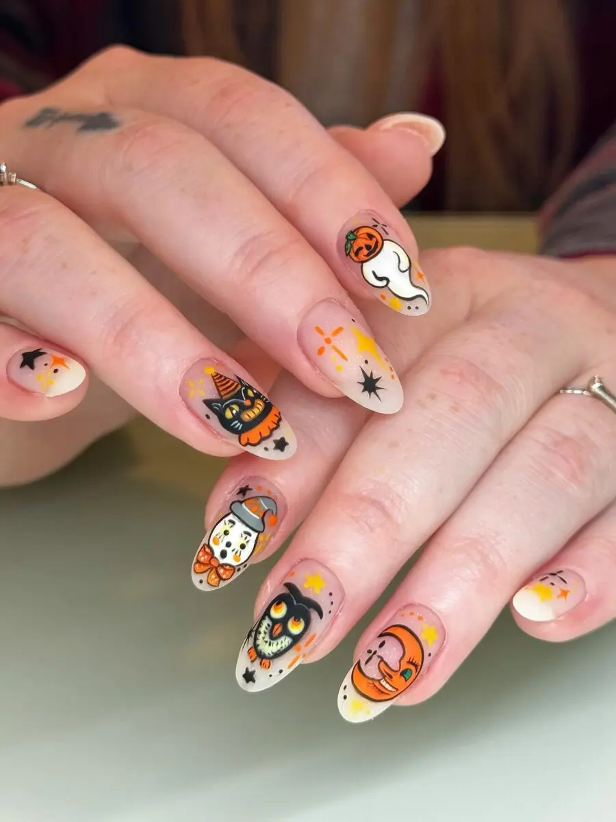 Charming Halloween-themed nail art designs