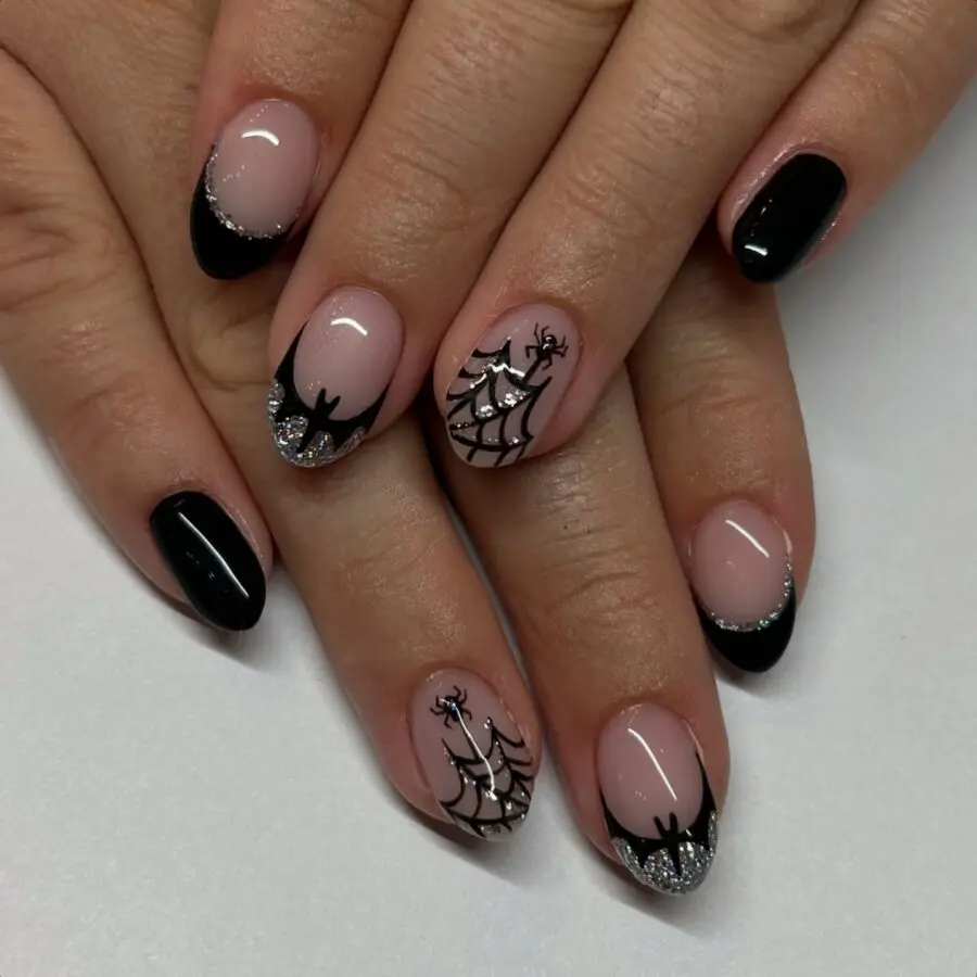 Spooky Spider Web Nail Art for Halloween