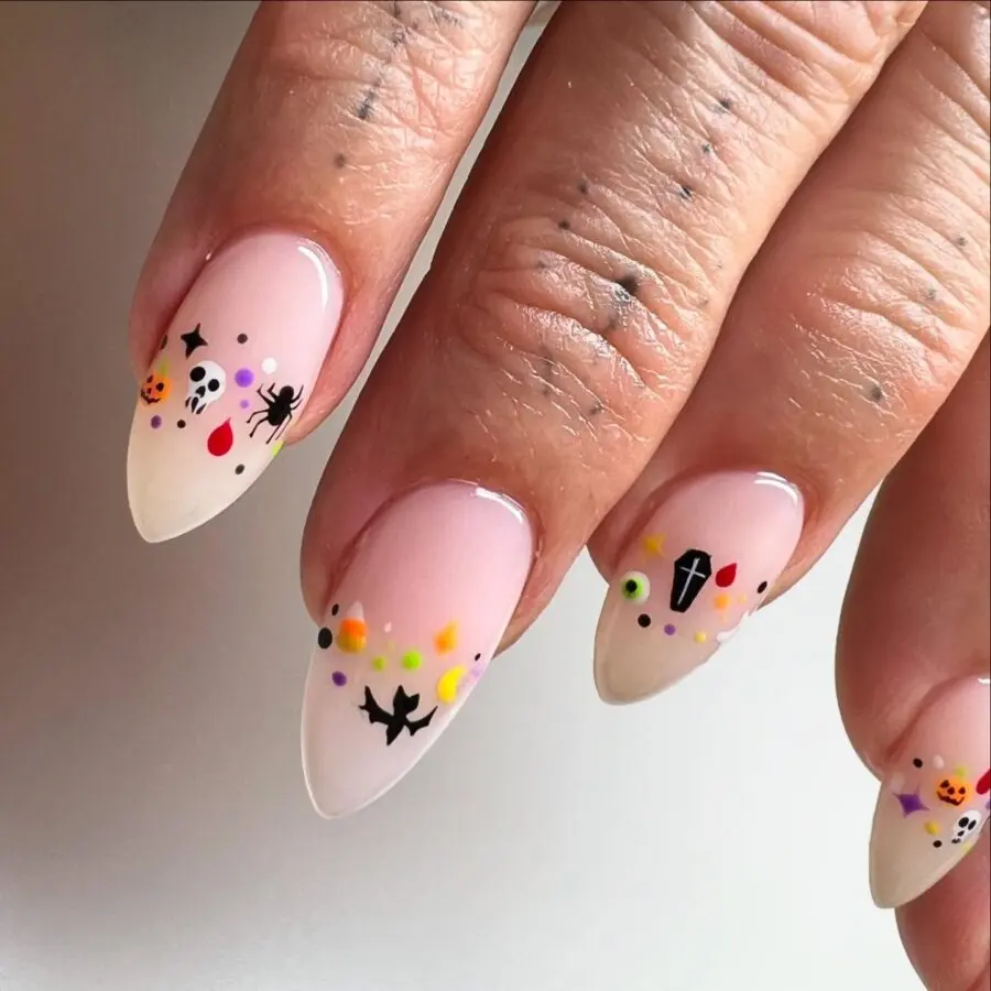Chic nails with playful Halloween designs