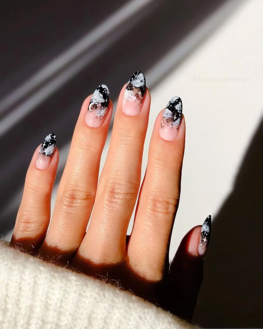 Stylish Halloween nails with a cosmic twist