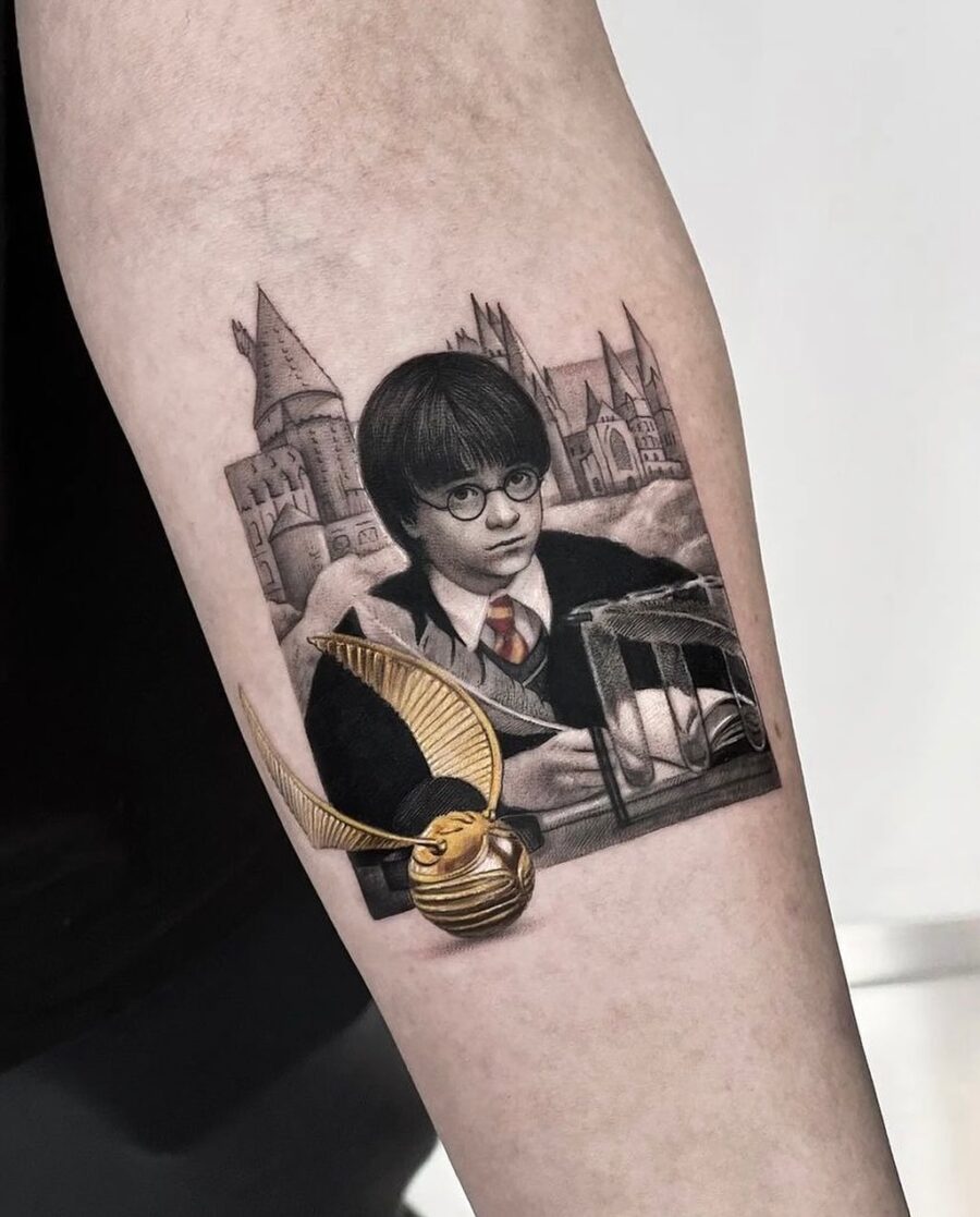 Intricate depiction of Harry Potter in action