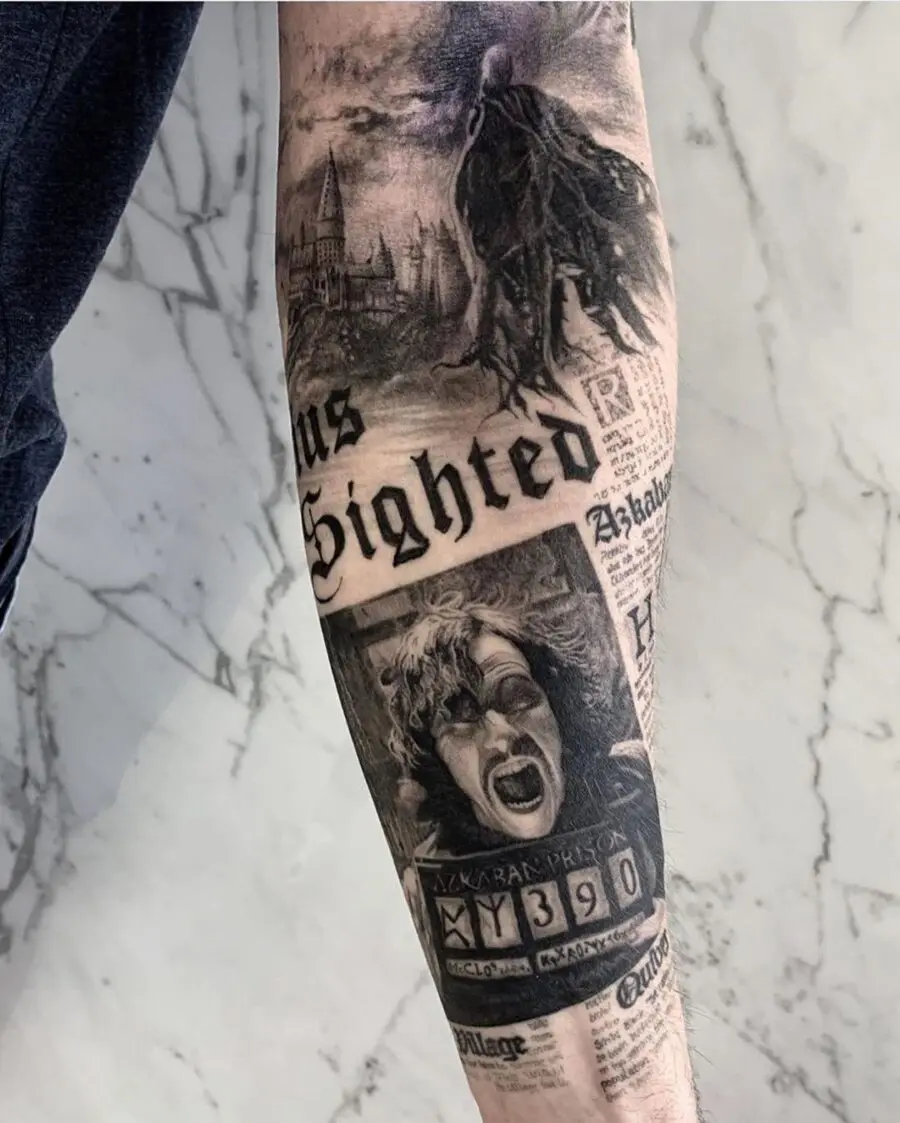 Stunning Dementor Tattoo Captures Dark Magic
