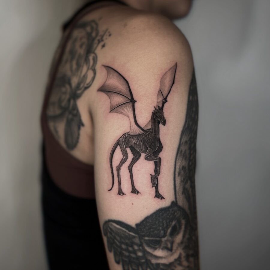 Mysterious Dementor with Wings Tattoo Design