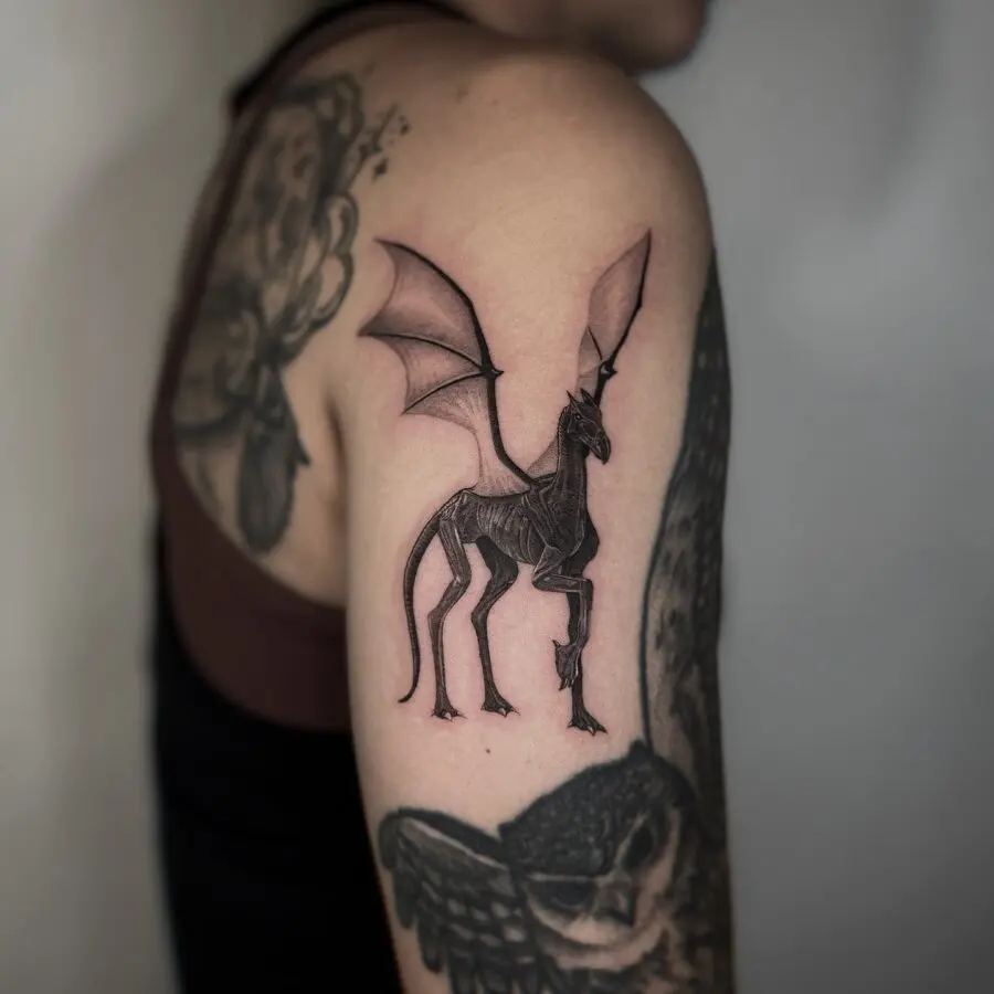 Mysterious Dementor with Wings Tattoo Design