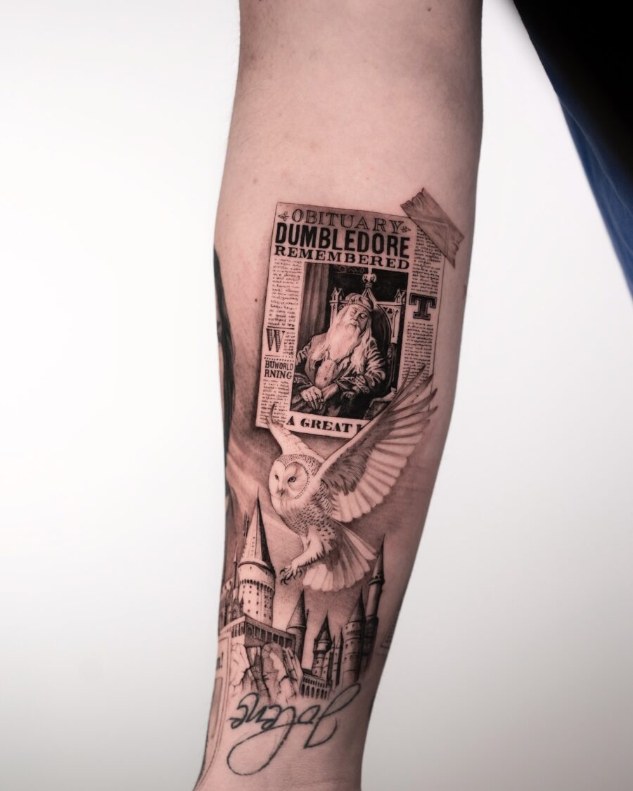 A Tribute to Dumbledore's Legacy in Ink