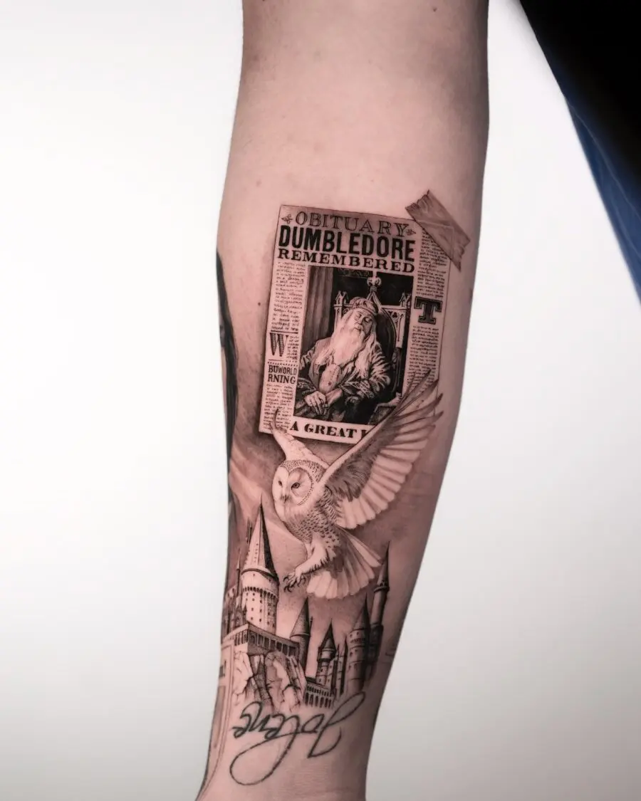 A Tribute to Dumbledore's Legacy in Ink