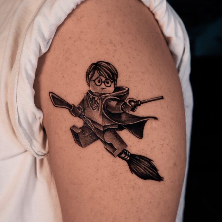 Lego-inspired Harry Potter tattoo design