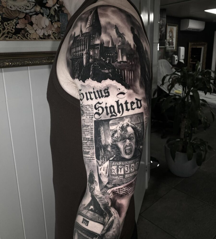 Intricate Sirius Black Tattoo Design
