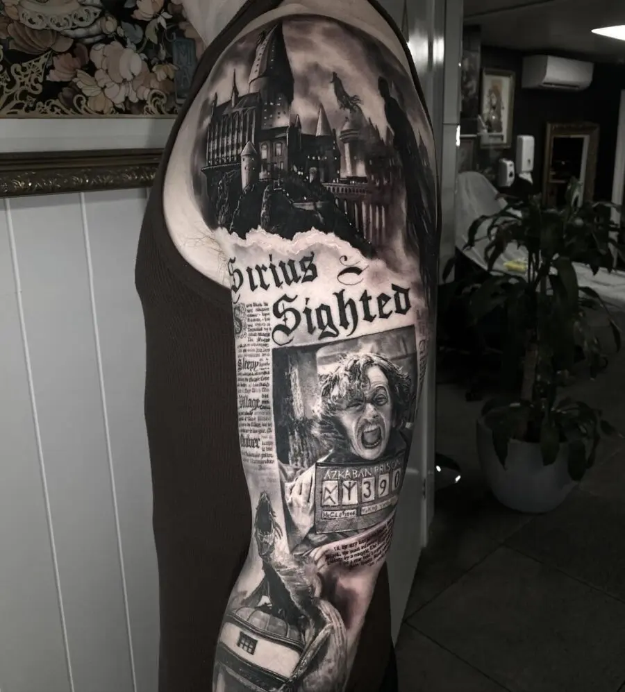 Intricate Sirius Black Tattoo Design
