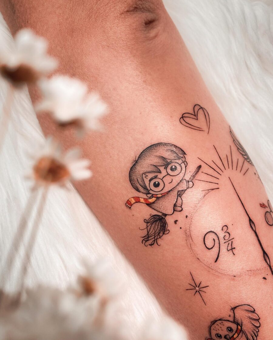Charming Harry Potter Character Tattoo Design
