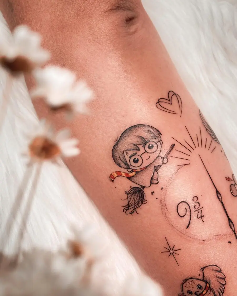Charming Harry Potter Character Tattoo Design