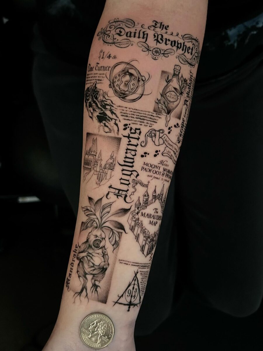 Exploring a detailed Harry Potter tattoo design