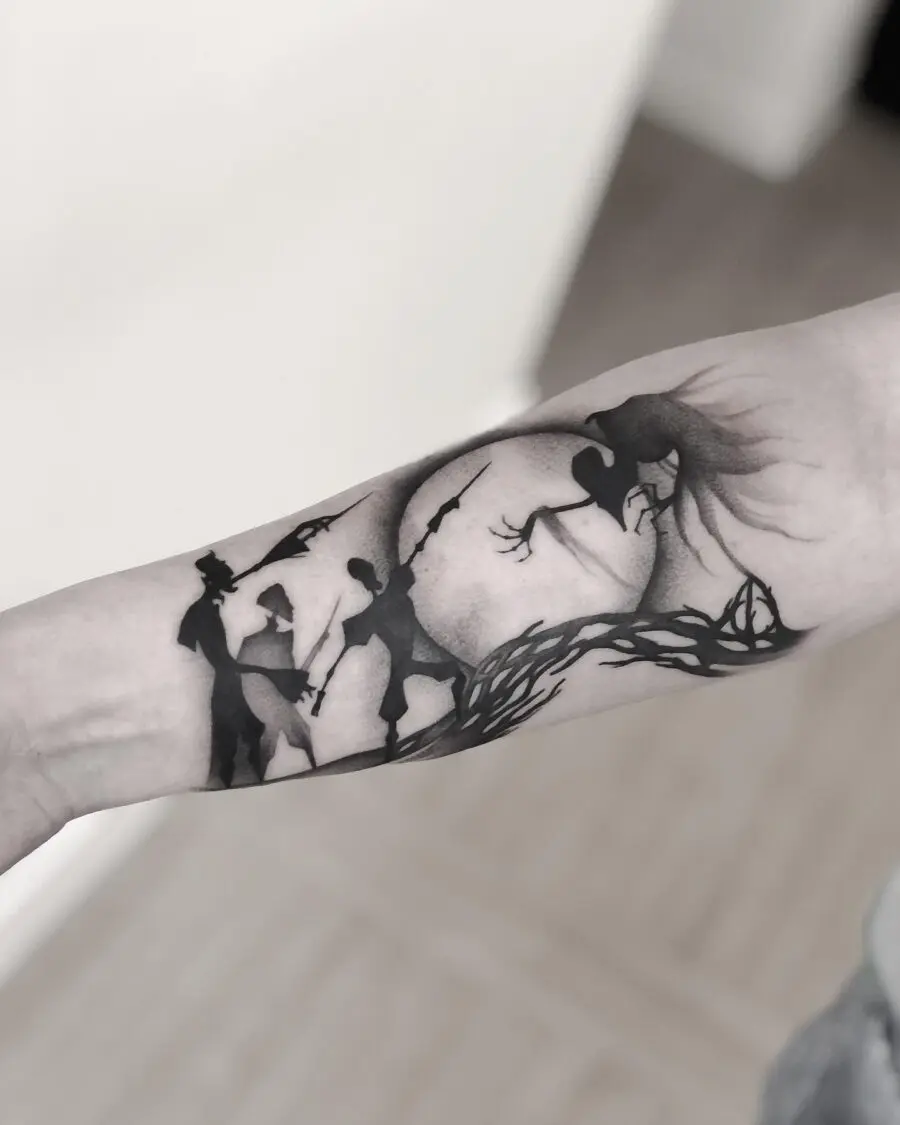 Stunning Harry Potter Silhouette Tattoo Design