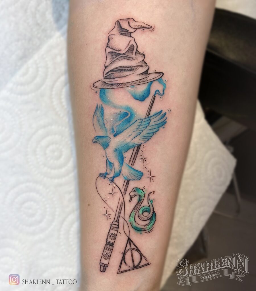 Magical elements combined in an enchanting tattoo