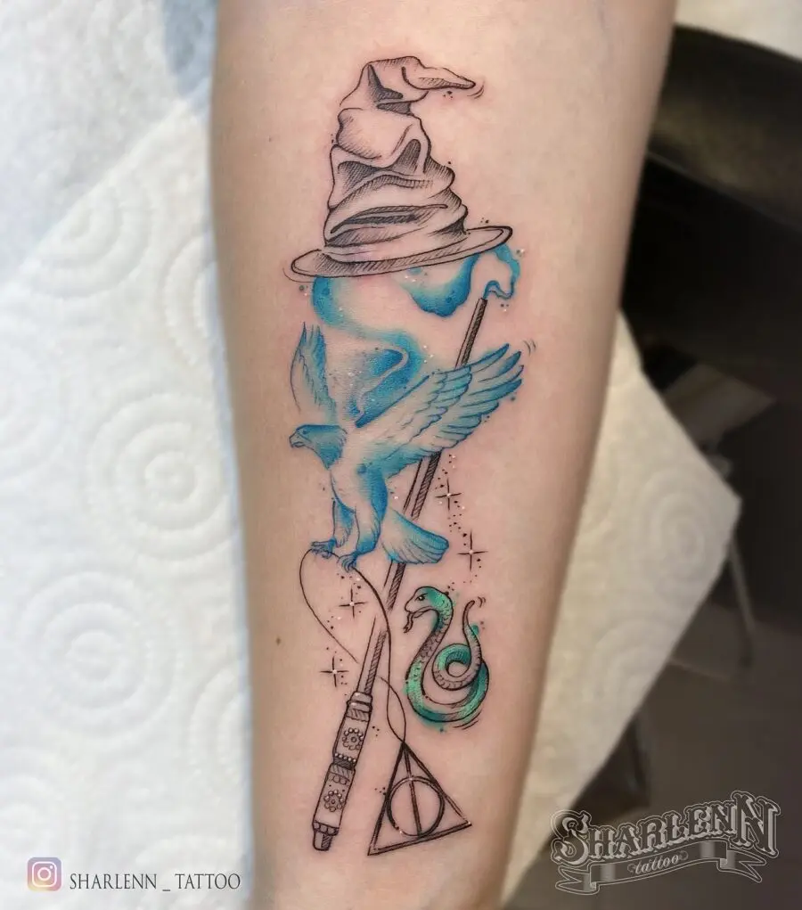 Magical elements combined in an enchanting tattoo