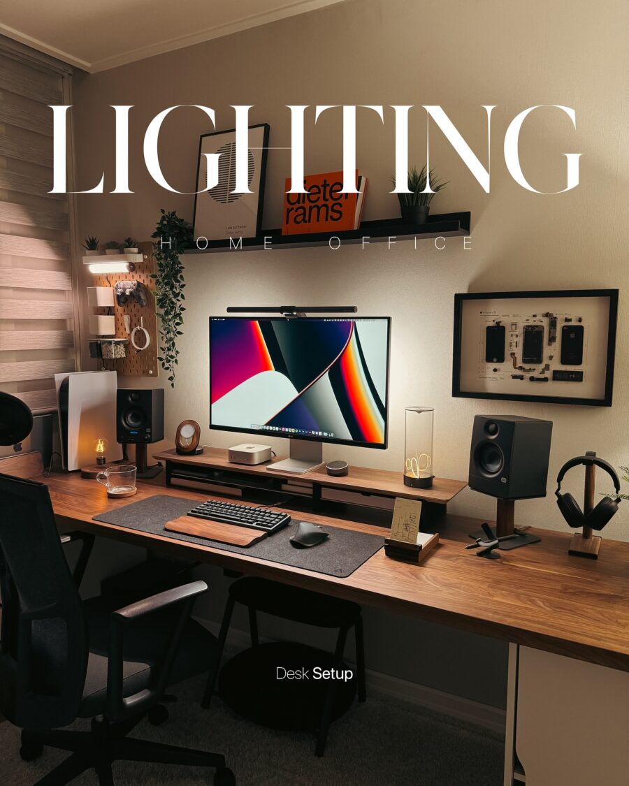 Stylish lighting enhances home office productivity