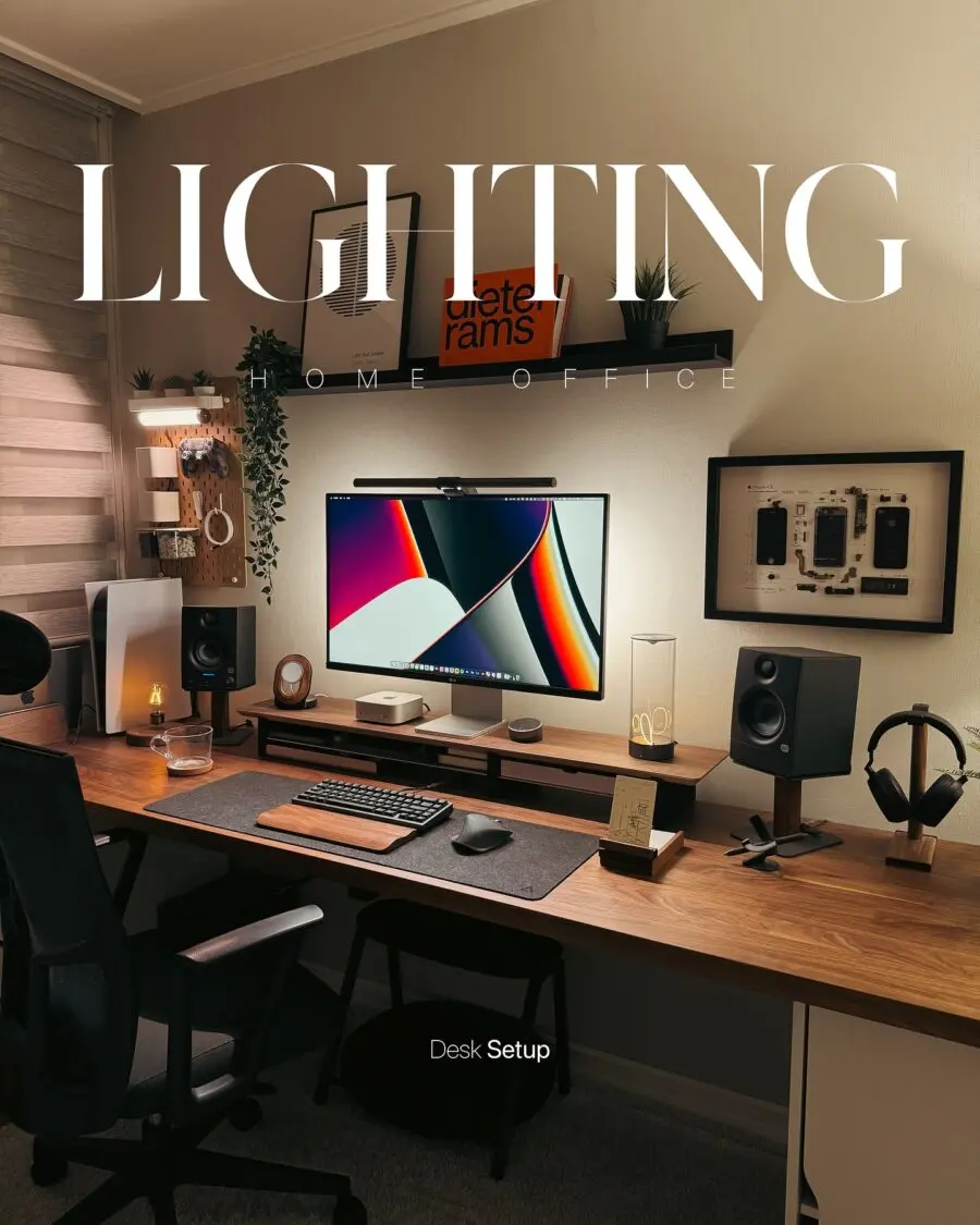 Stylish lighting enhances home office productivity