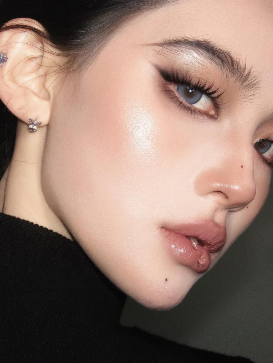 Fresh, radiant look with subtle glam elements.