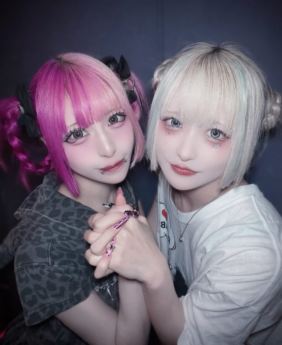 Stylish Jirai Kei Duo Showcasing Colorful Charm