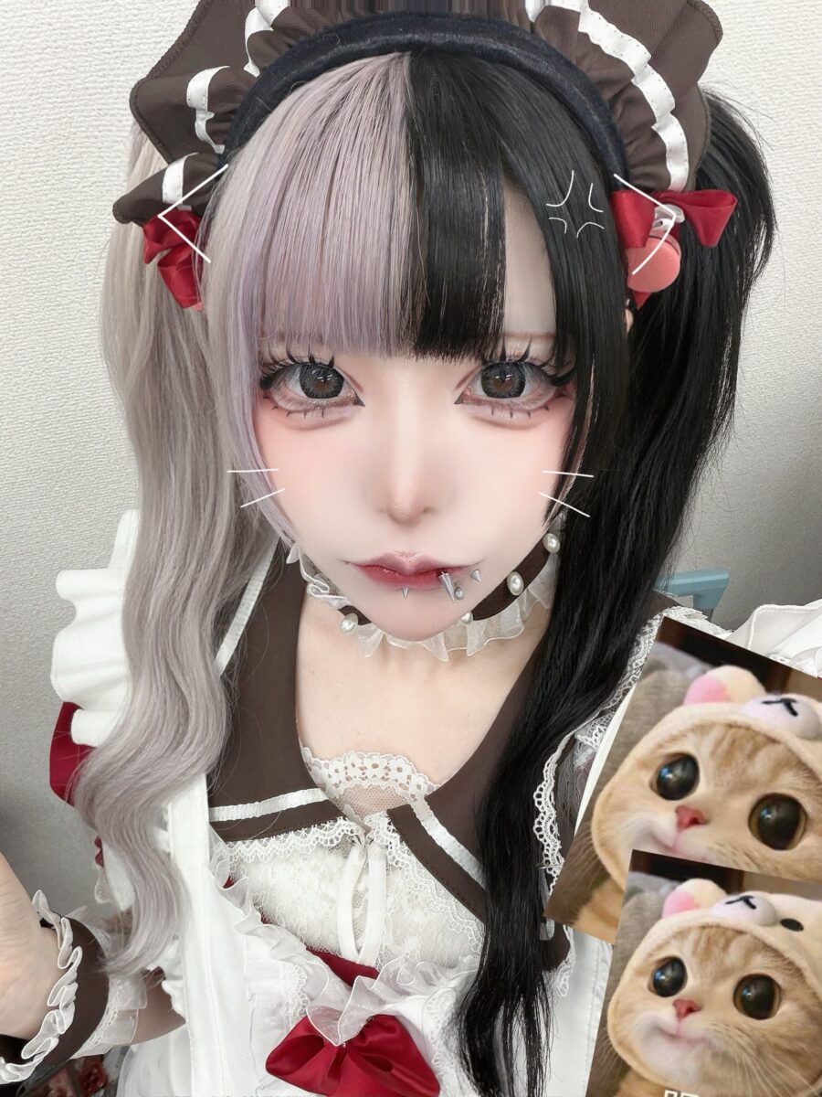 Playful and bold Jirai Kei makeup style