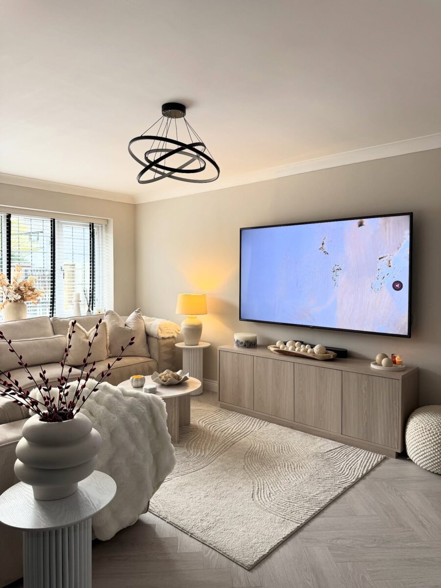 Stylish TV Unit with Cozy Accents