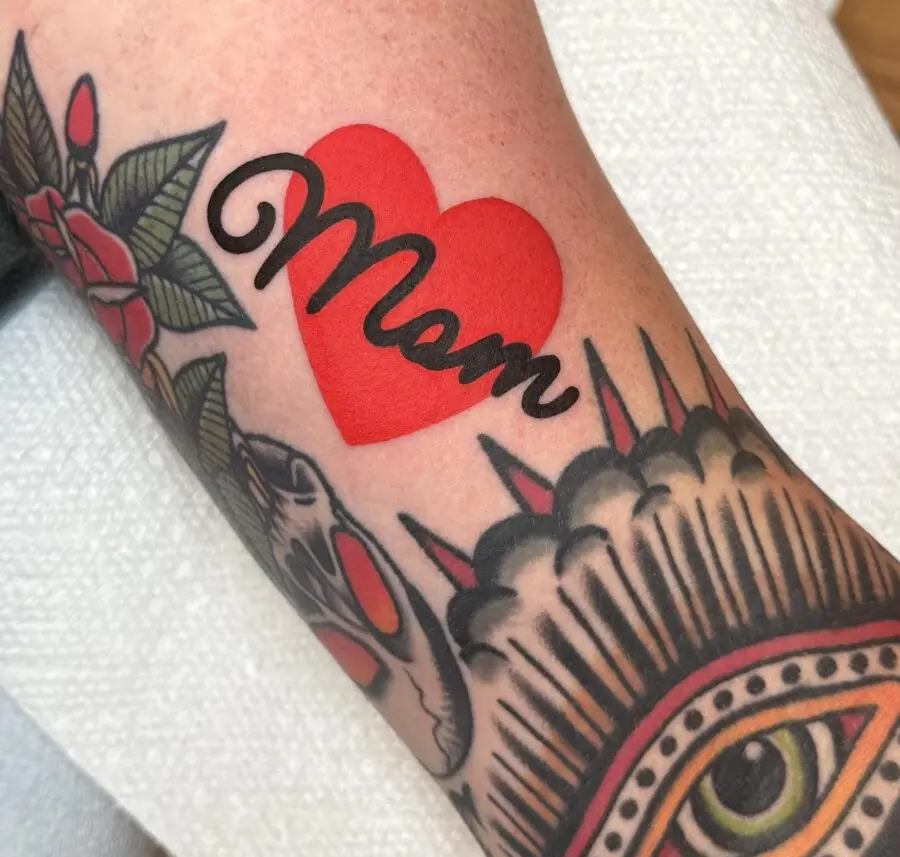 Stylish tribute tattoo for a mother