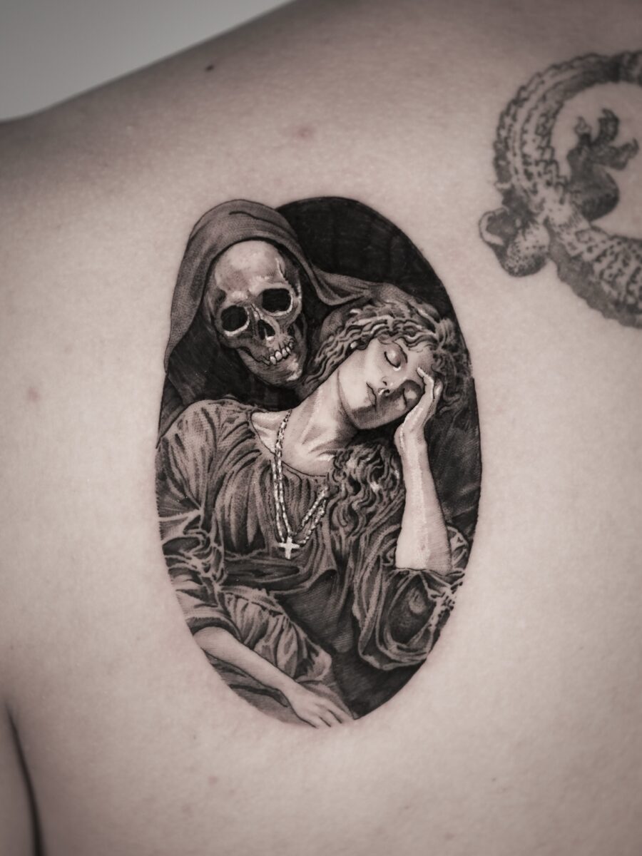 Hauntingly Beautiful Memorial Tattoo Design