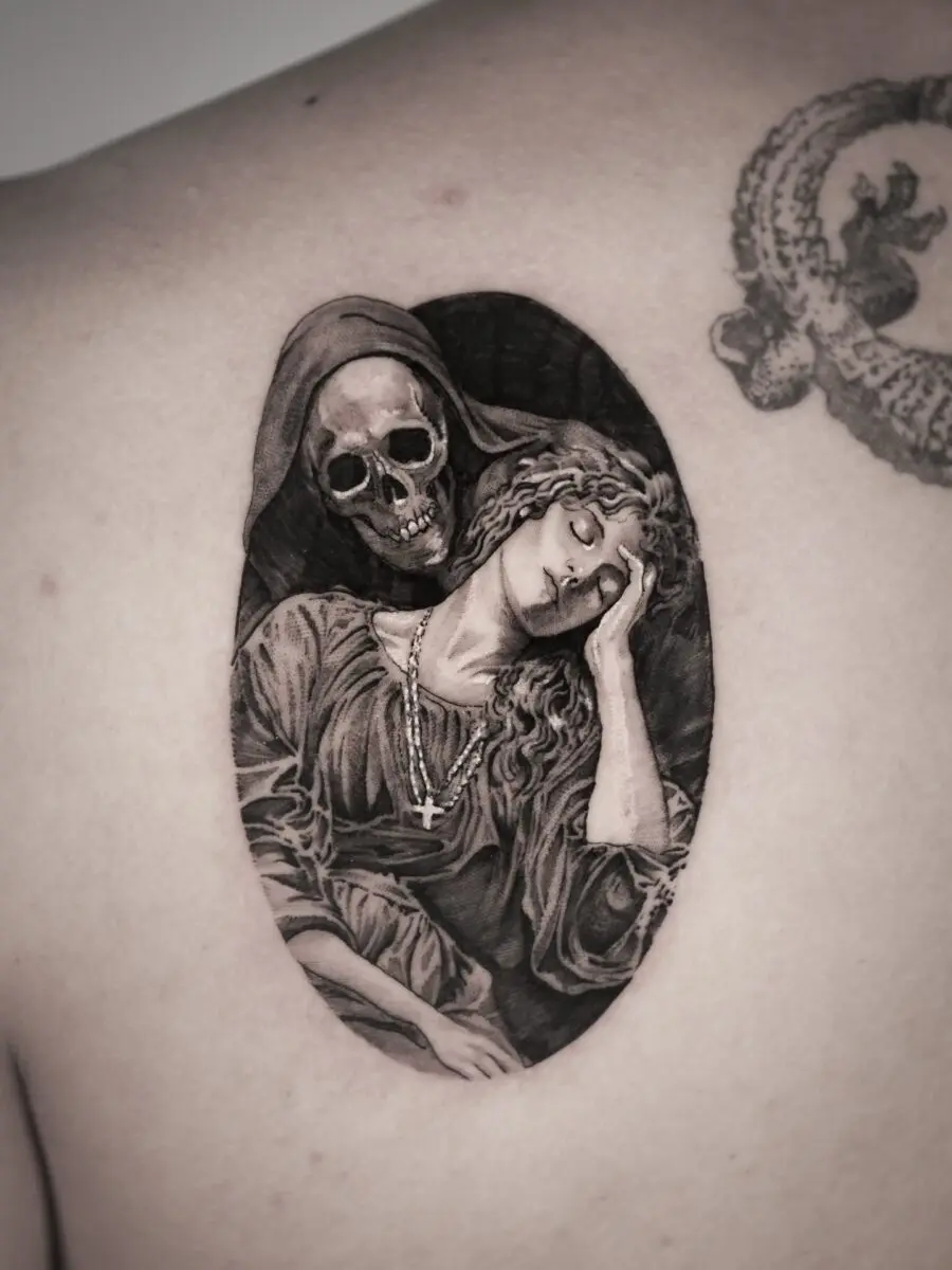 Hauntingly Beautiful Memorial Tattoo Design