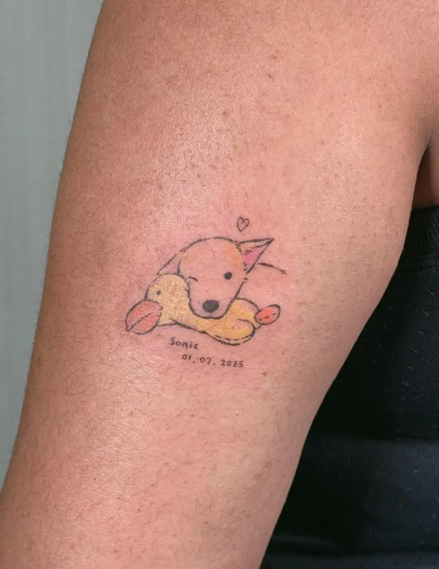 Heartwarming tribute tattoo of a beloved pet