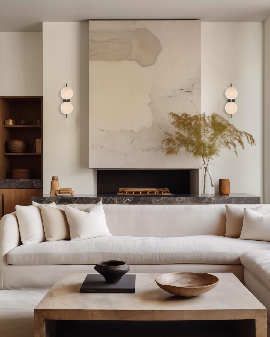 Elegant minimalist fireplace enhances modern aesthetics