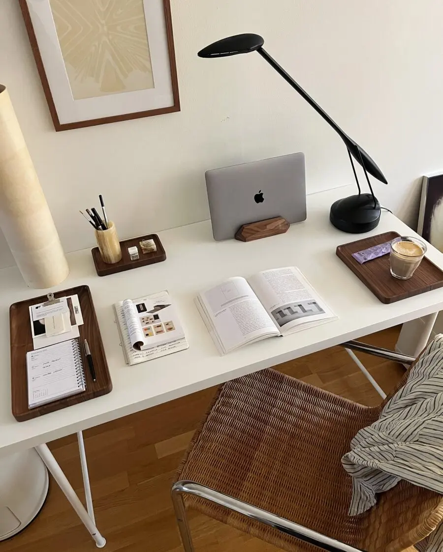 Elegant and functional study desk arrangement