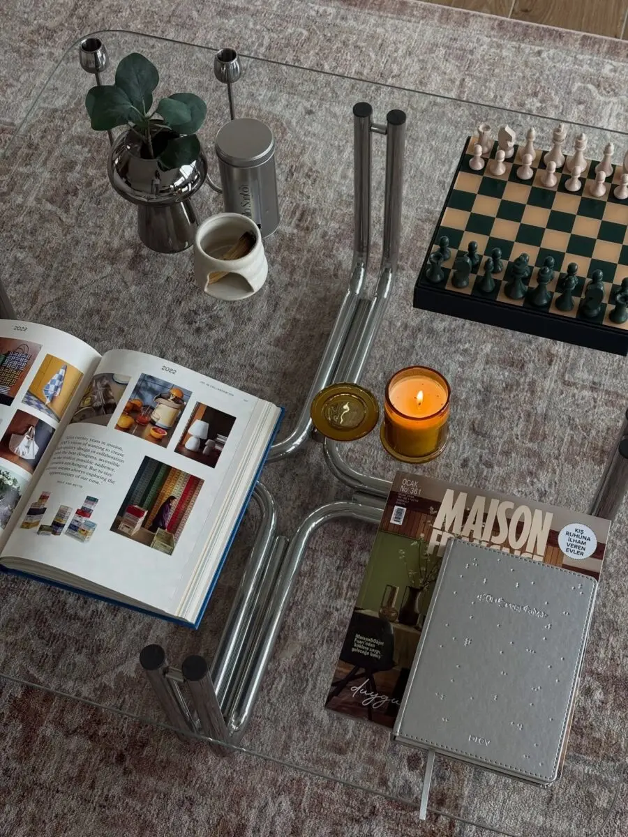 Chic coffee table with personal touches
