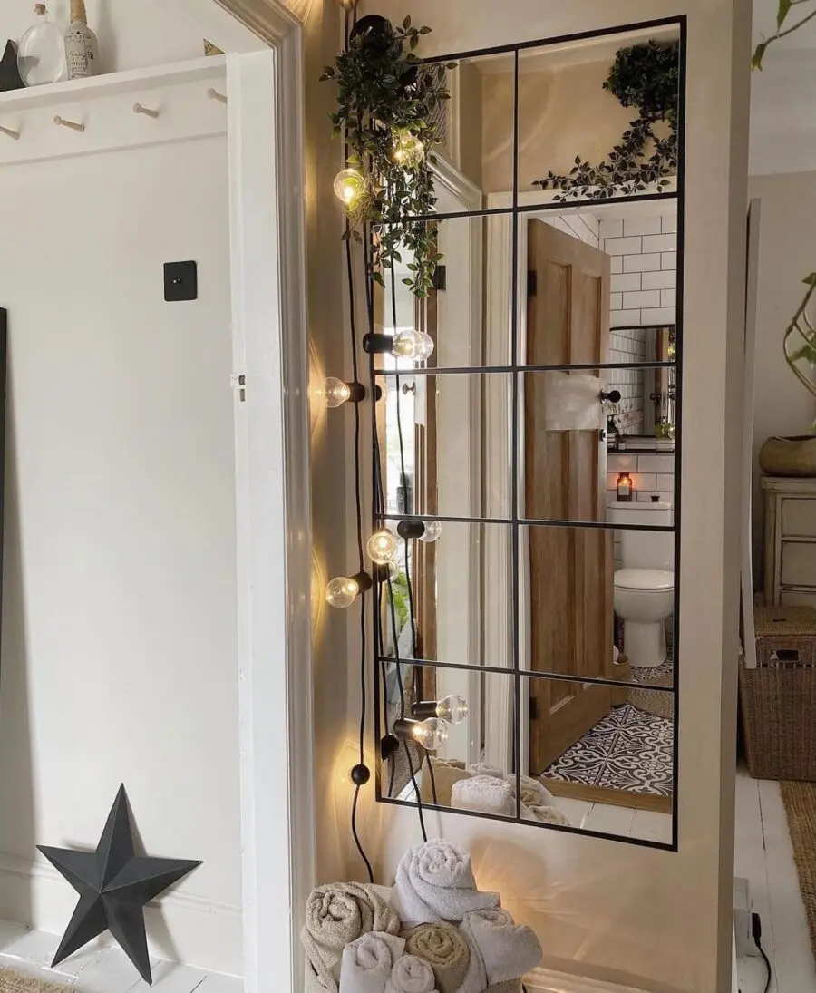 Stylish Bathroom Mirror with Ambient Lighting