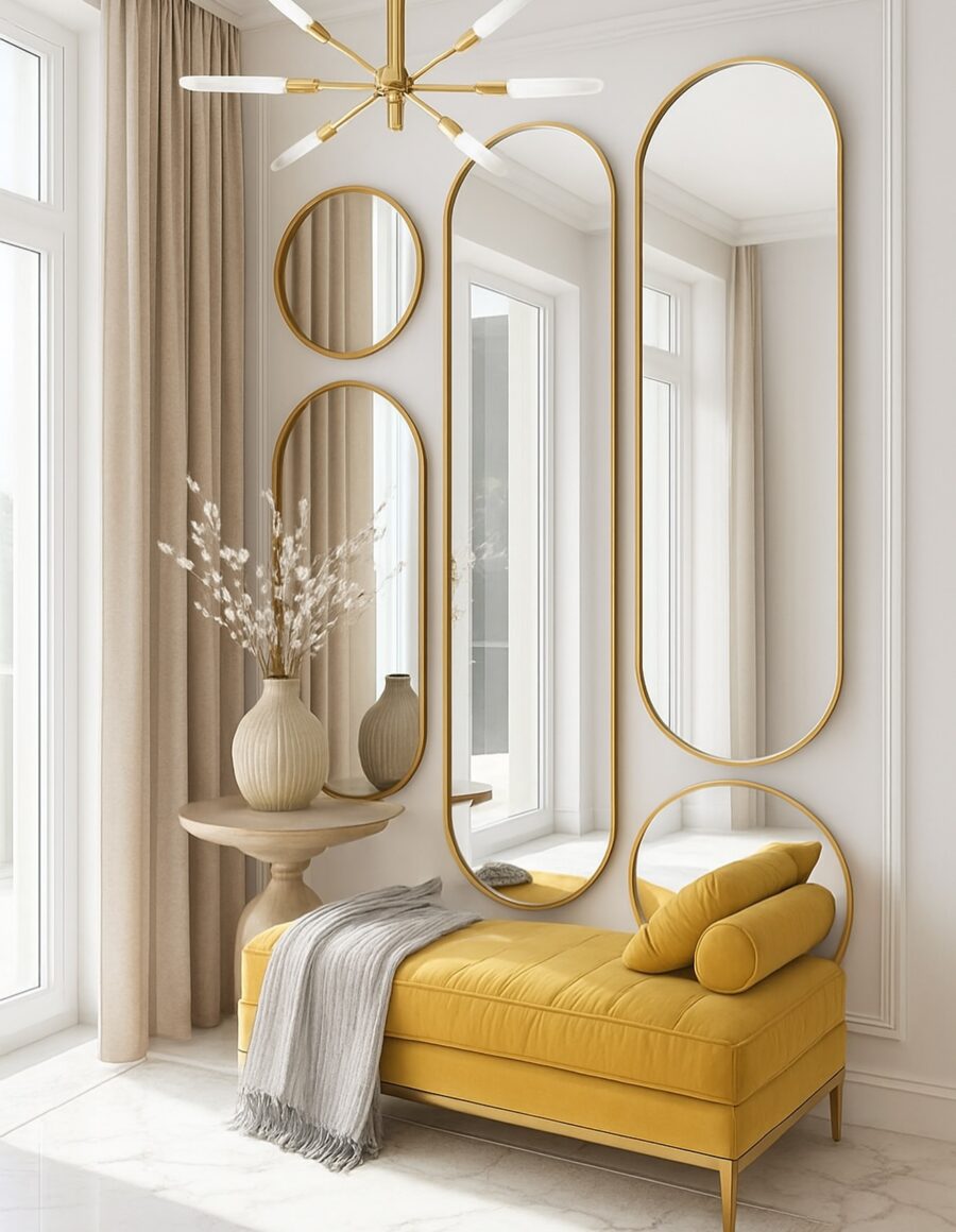 Elegant mirrors enhance modern living spaces