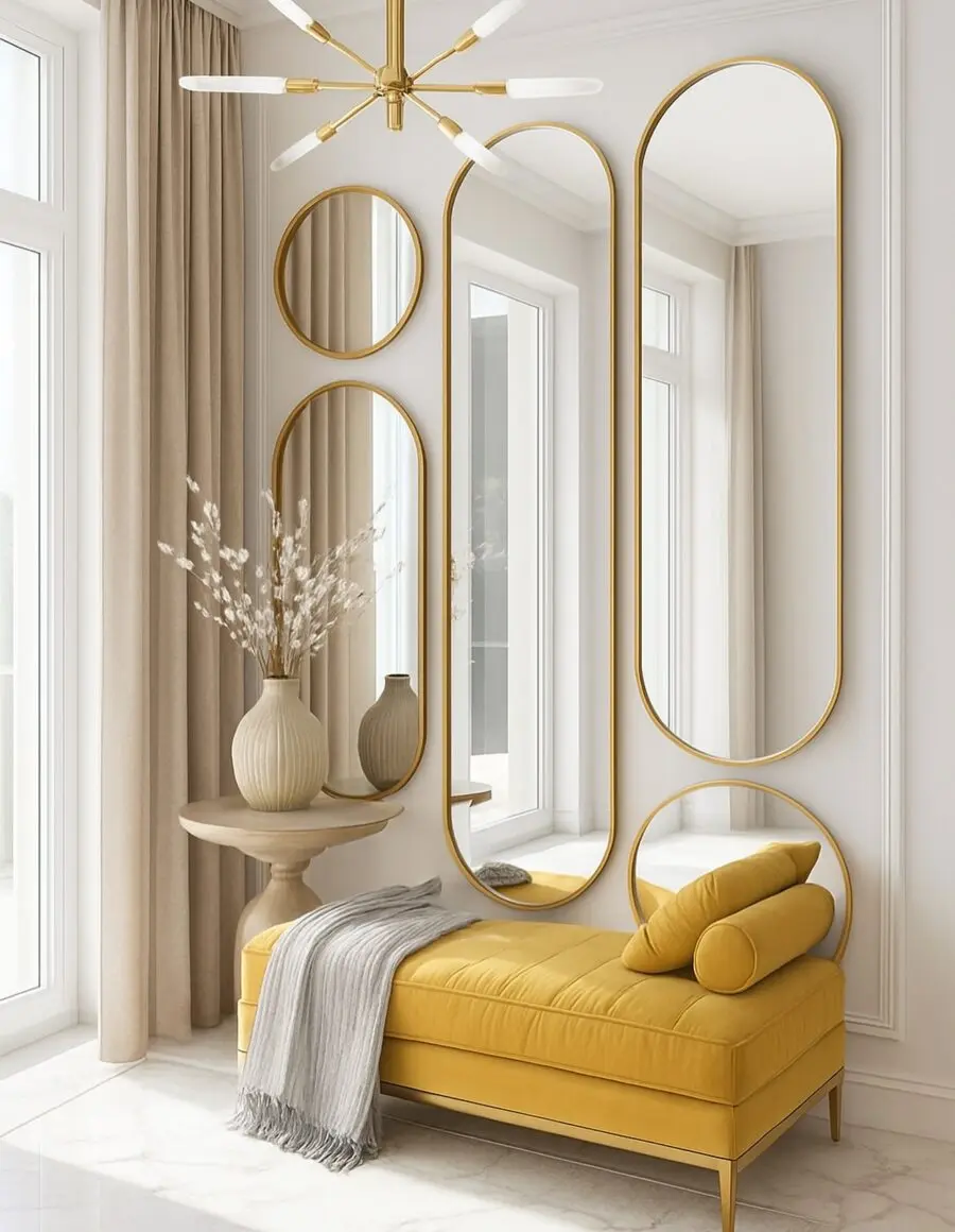 Elegant mirrors enhance modern living spaces