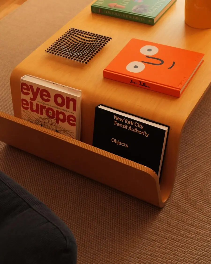 Stylish, modern coffee table with artistic books