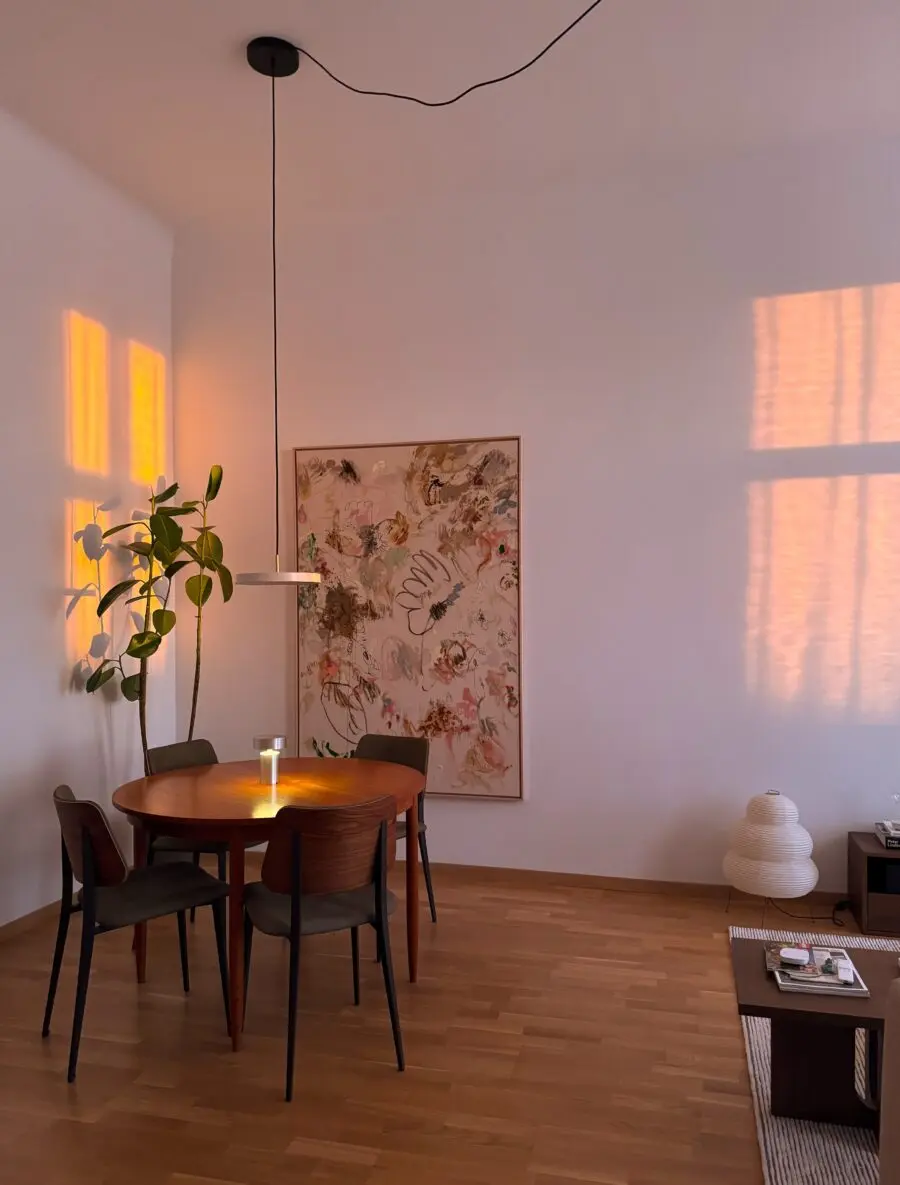 Chic dining space with artistic flair
